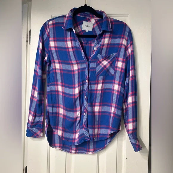 RAILS Hunter Plaid Button Down Red White and Blue Size S - Picture 3 of 8